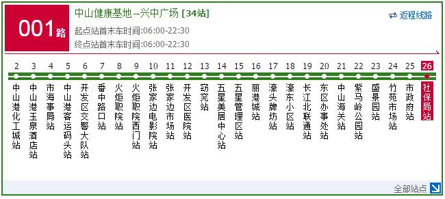 中山社保局公交路线